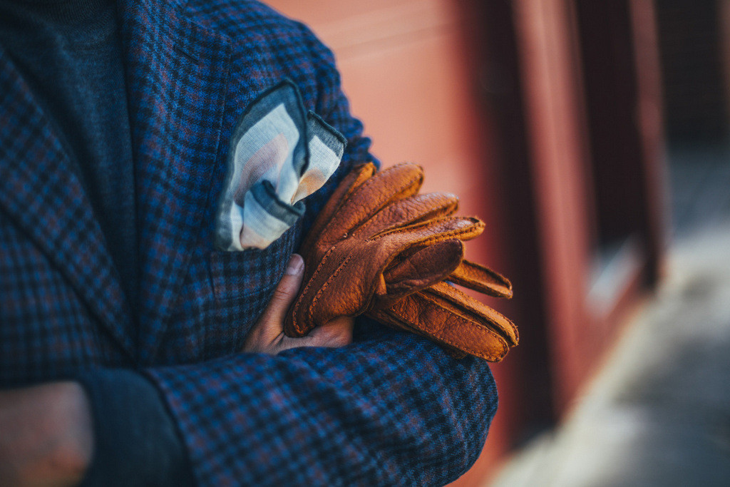 Gants Femme cuir velours fourrés Cognac