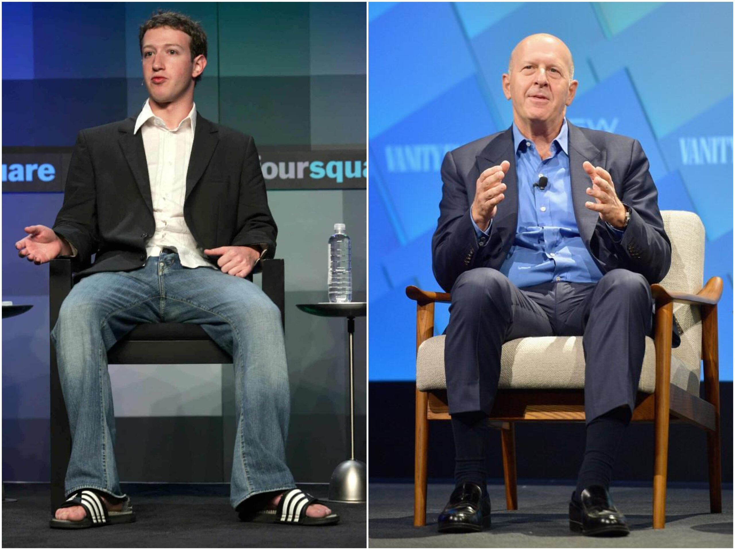 Deux visions du monde s’affrontent : Mark Zuckerberg vs David Solomon.