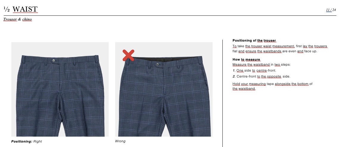 Consignes de base pour savoir comment mesurer la taille d’un pantalon. Les fabricants semblent savoir à qui ils s’adressent alors ils les prennent par la main…