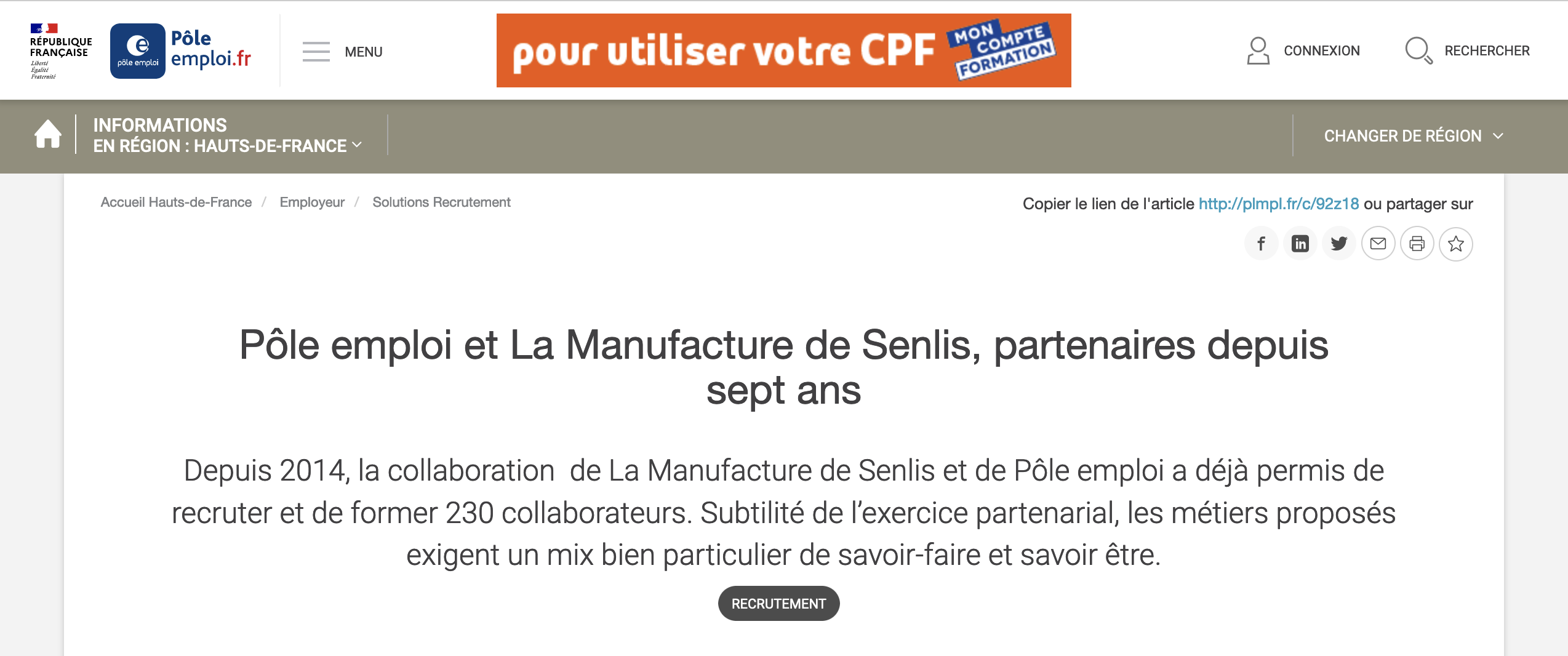 La manufacture de Senlis travaille pour Hermès et est partenaire de Pôle emploi (Source : Pôle emploi)