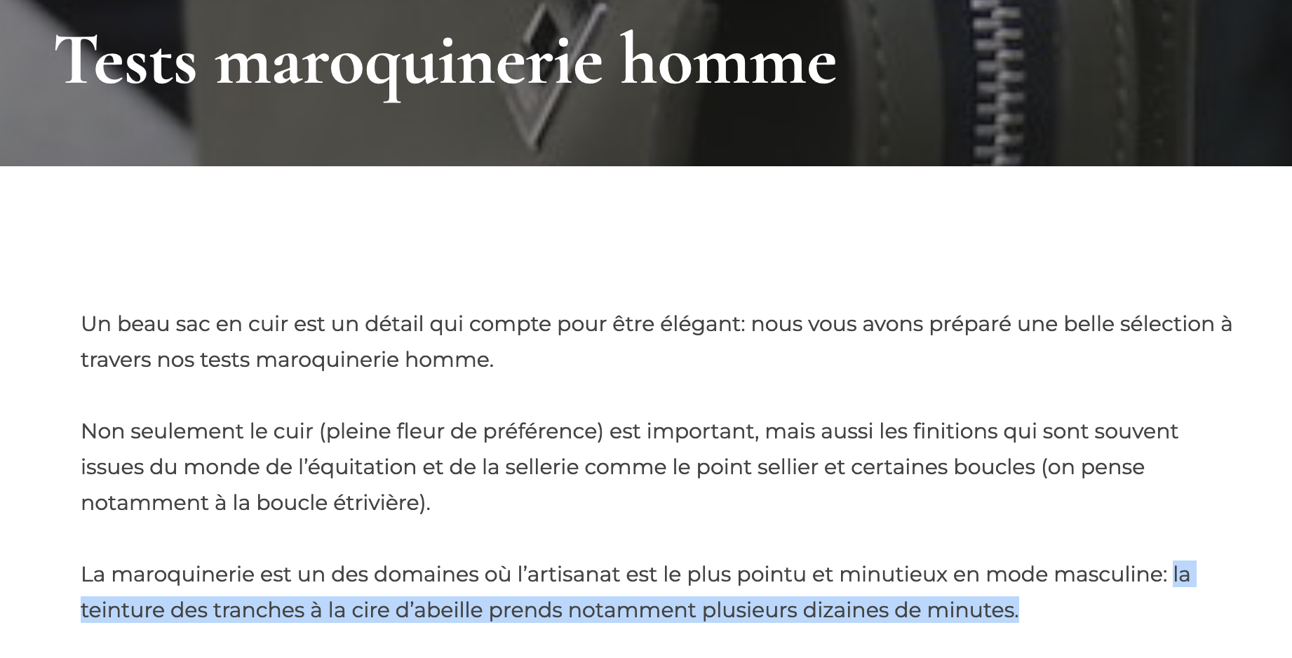 Et enfin les influenceurs, ici Valérien Cuck, parlent également de “teinture de tranche”. Au passage 10 minutes pour l’application, c’est le temps qu’il faut en industrie, le produit est présenté comme artisanal... (Source: jamaisvulgaire)