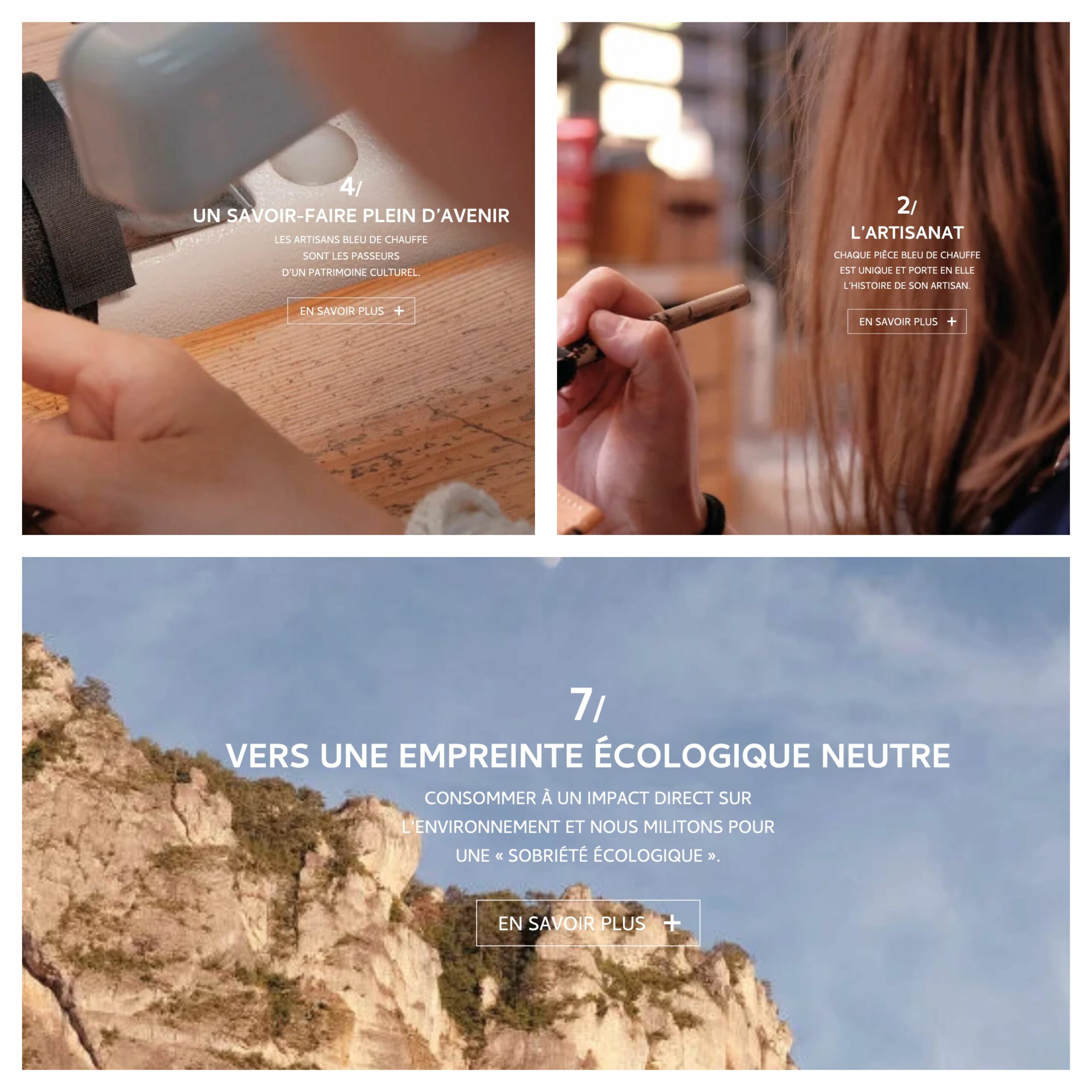 En général, quand un site vous accueille de cette façon, c’est qu’il vous prend pour un gros dindon – ce que beaucoup de gens sont. J’adore surtout l’image sur l’écologie, vous allez voir pourquoi après. (Source : Bleu de chauffe)