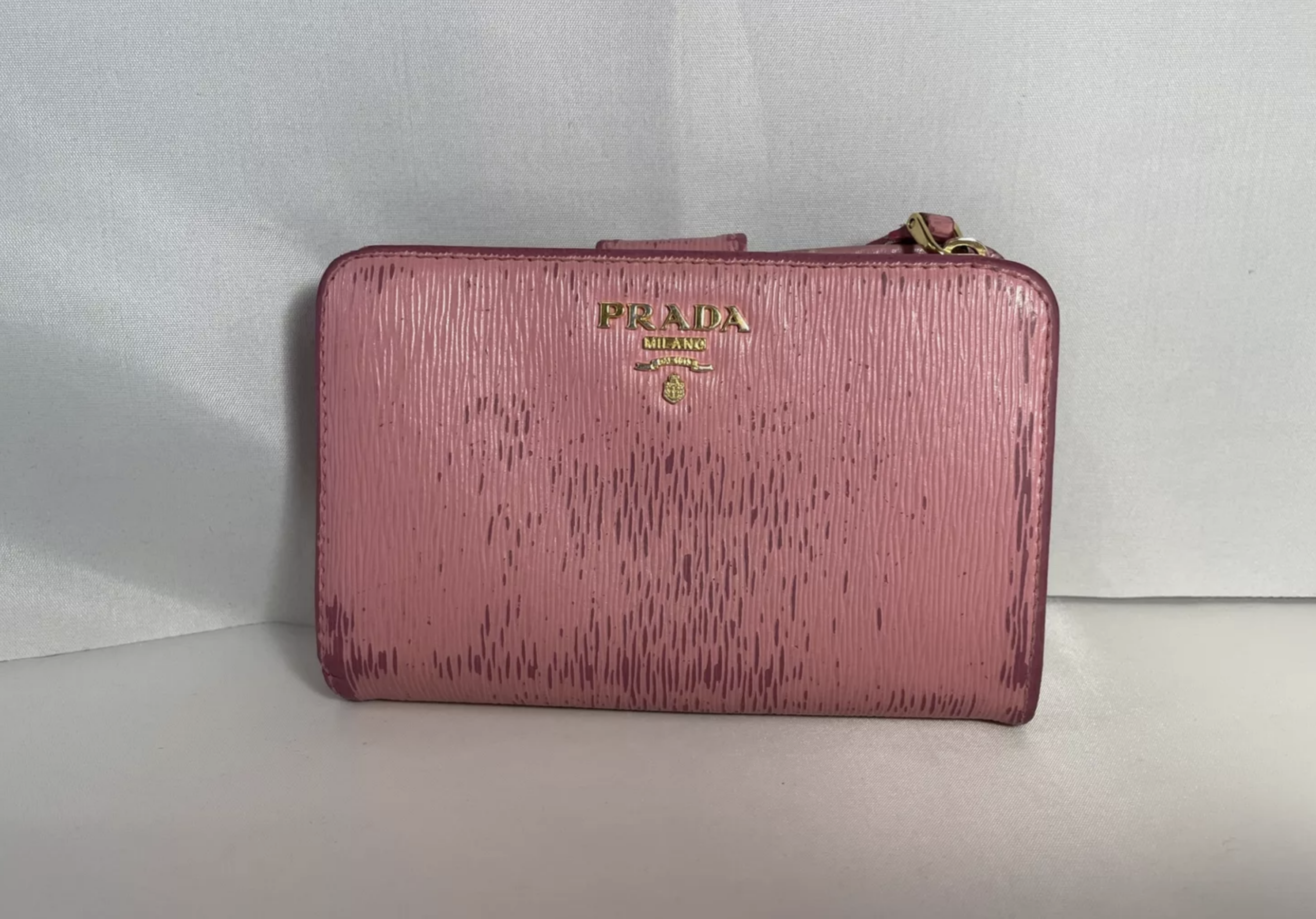 Un superbe exemple de cuir pigmenté chez Prada qui a perdu de sa ... superbe. (Source : Ebay)
