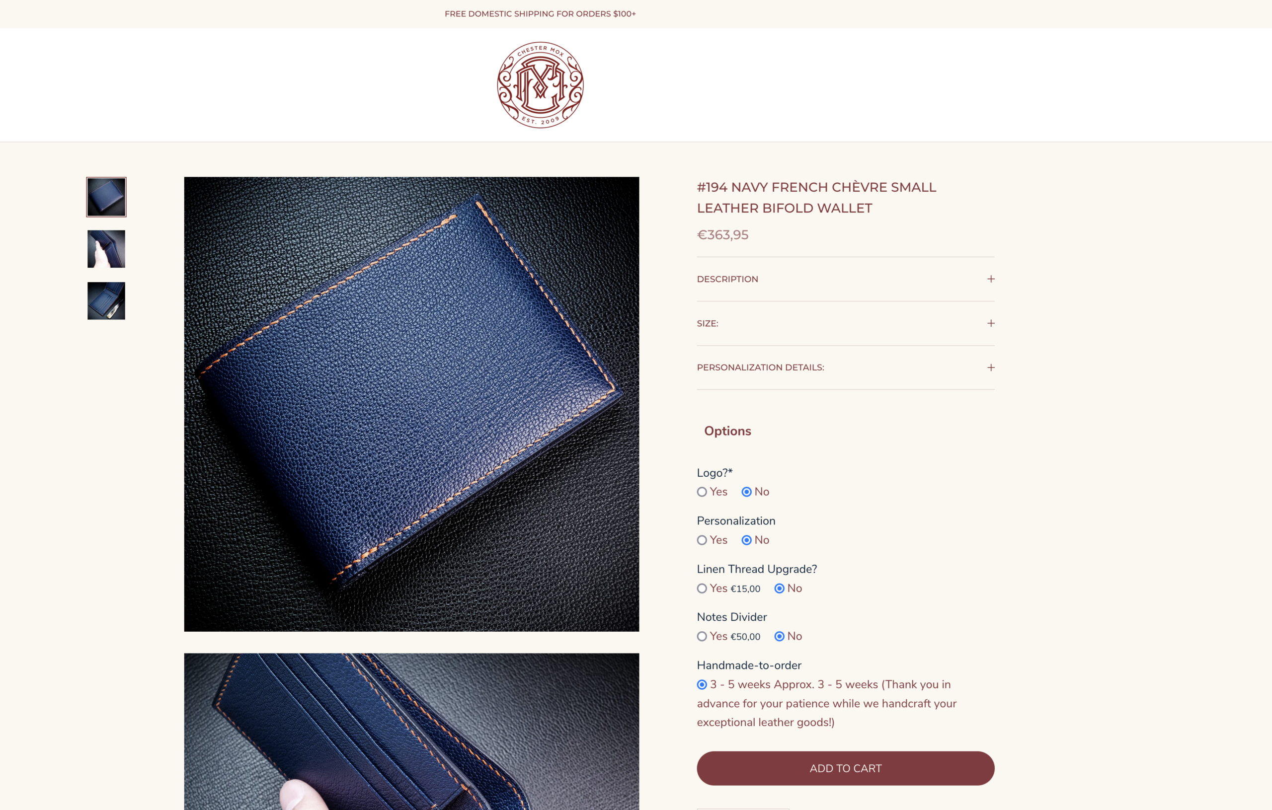 Un modèle de portefeuille chez Chester Mox (Source : Chester Mox)